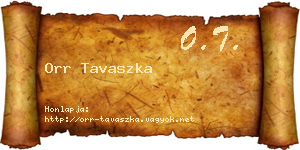 Orr Tavaszka névjegykártya